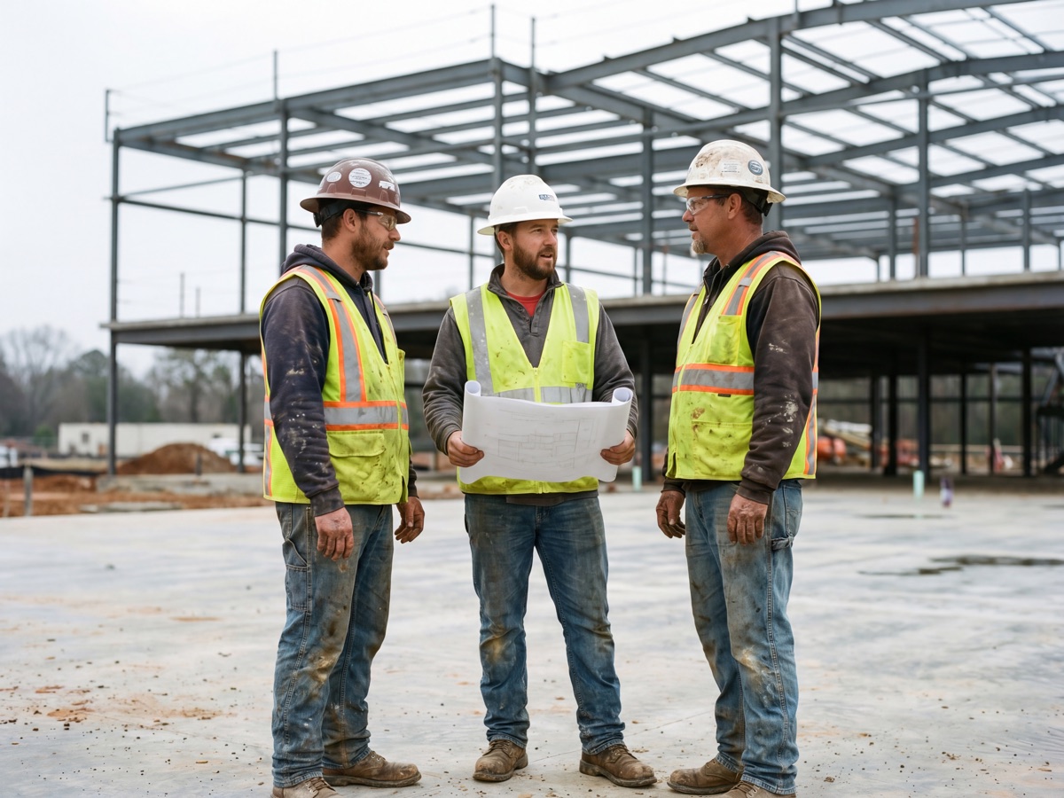 Moksha Construction crew on an active commercial job site